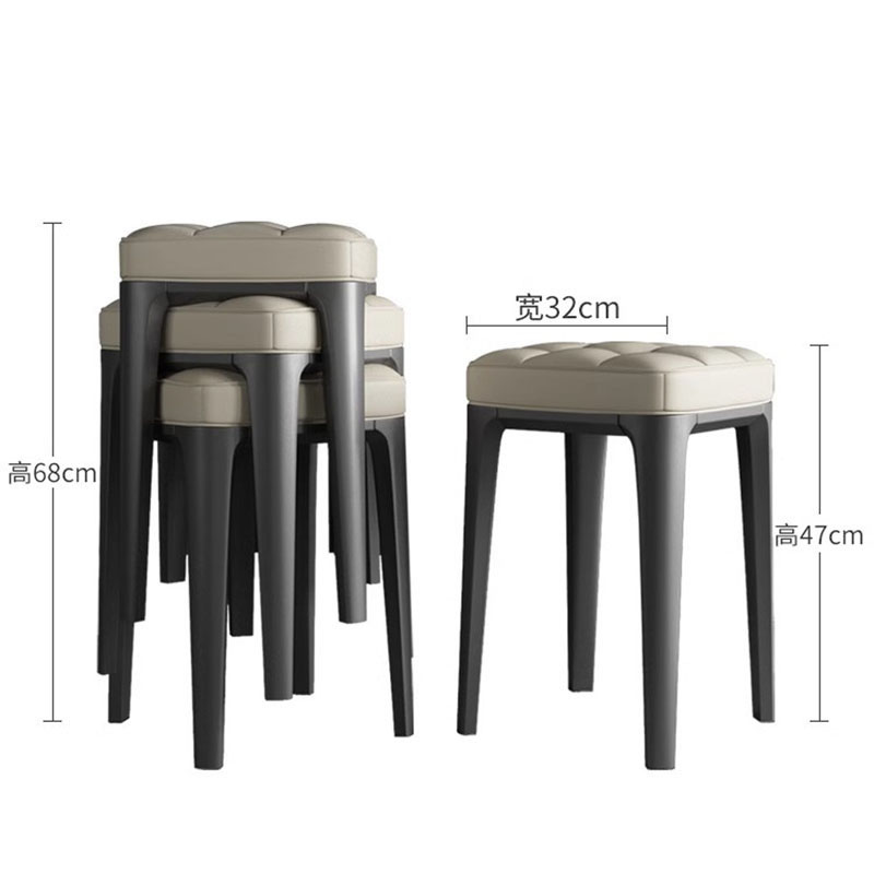 Simple soft pack living room light luxury square stool