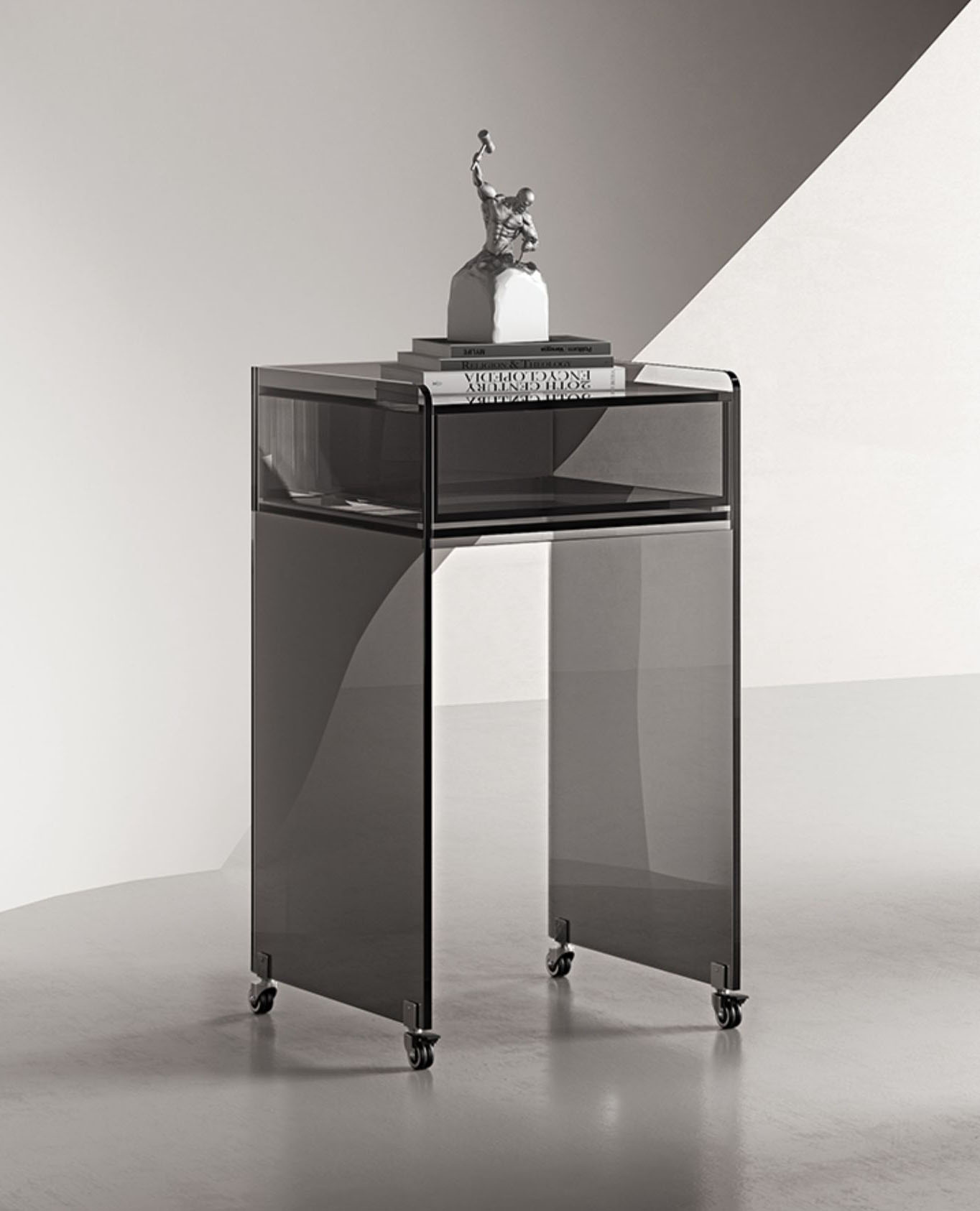 Acrylic shelf with drawer