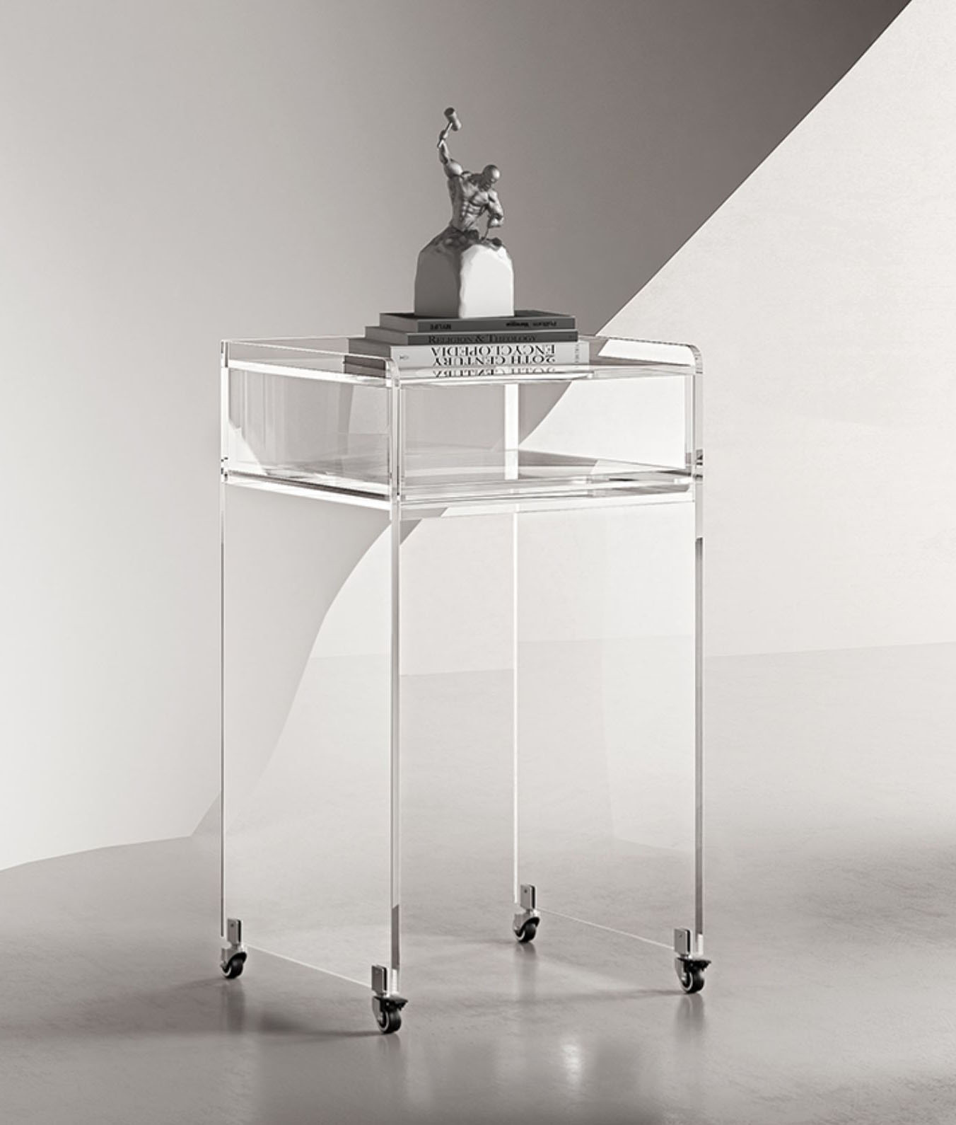 Acrylic shelf with drawer