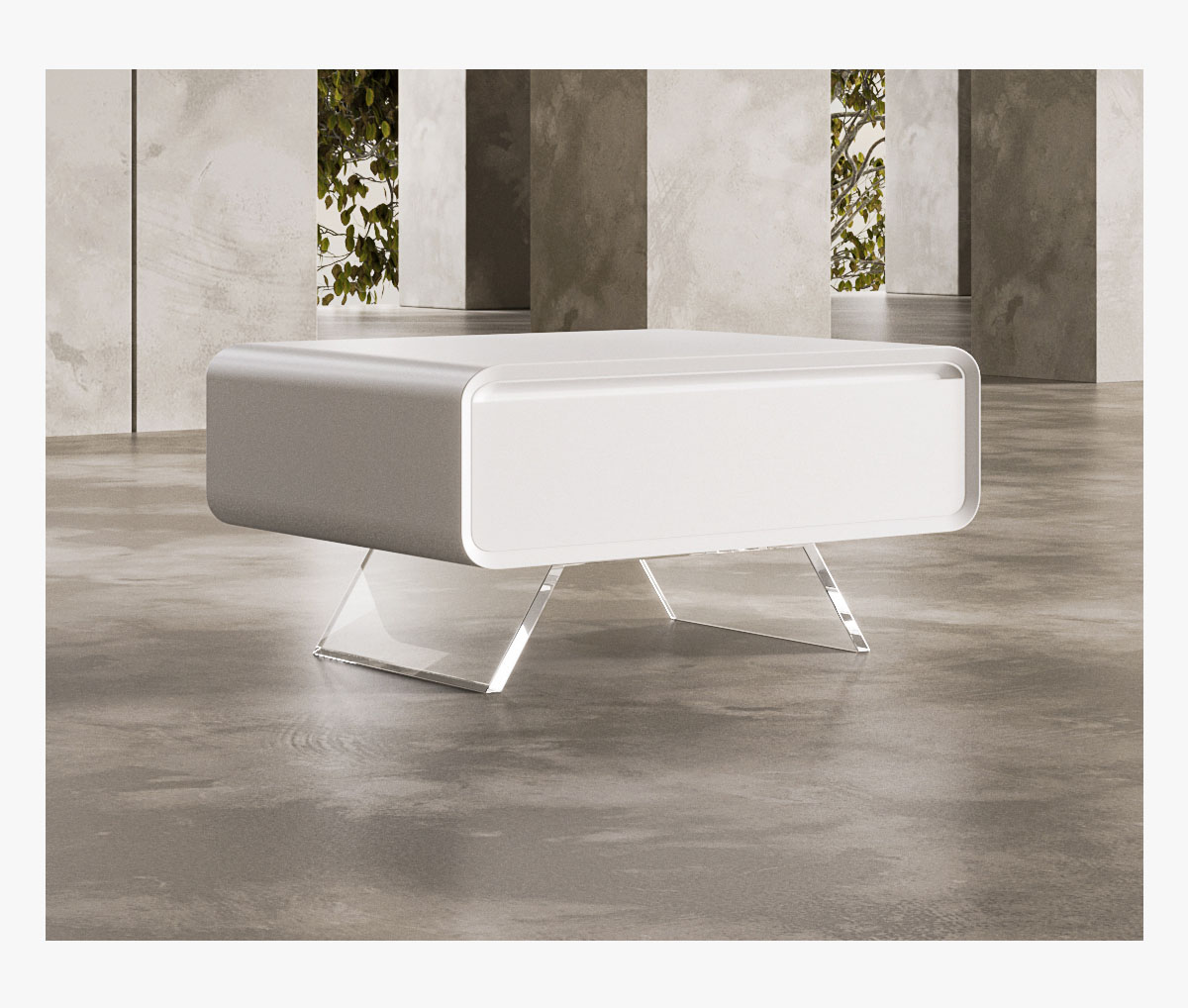 Acrylic floating coffee table living room home designer