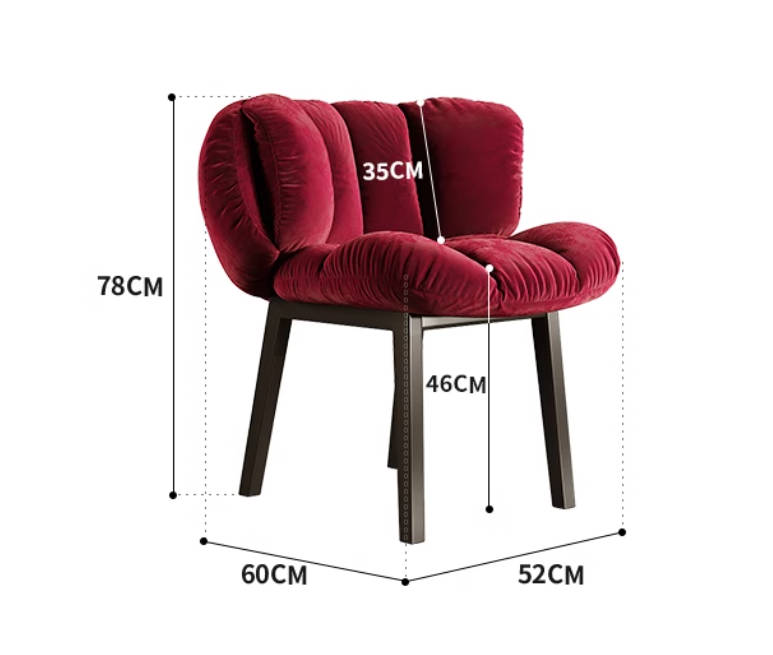 Light luxury fabric dining chair French retro backrest petal new product second-hand dining table chair