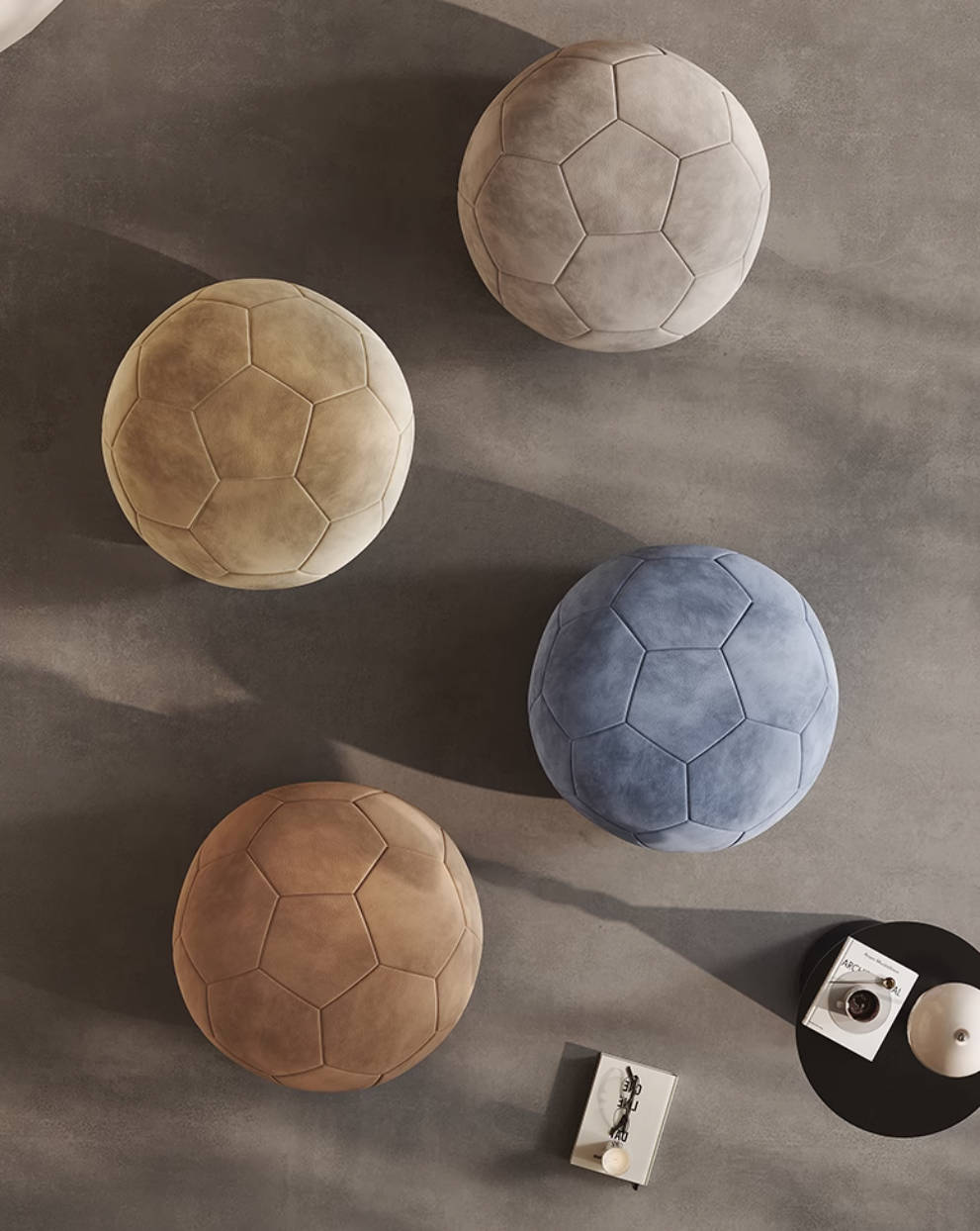 Italian full frosted leather football shoe changing stool bedroom dressing room