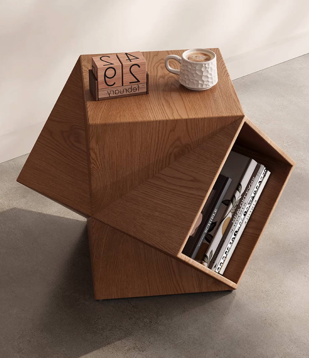 American style polyhedron side table wabi-sabi style creative art sofa small apartment