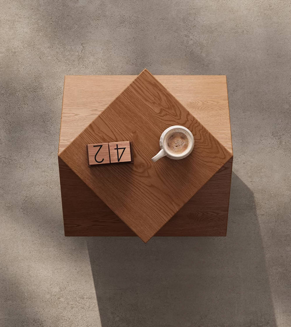 American style polyhedron side table wabi-sabi style creative art sofa small apartment