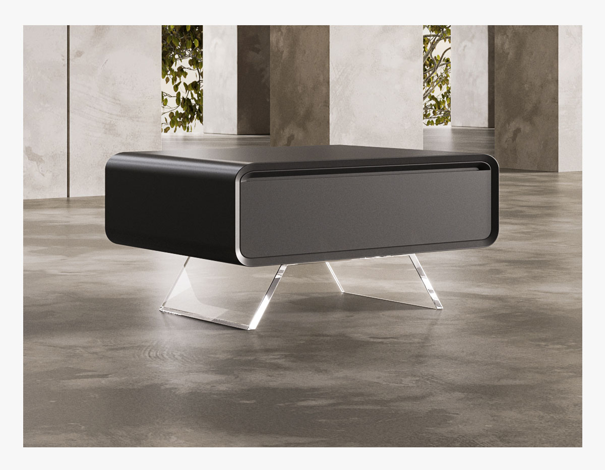 Acrylic floating coffee table living room home designer